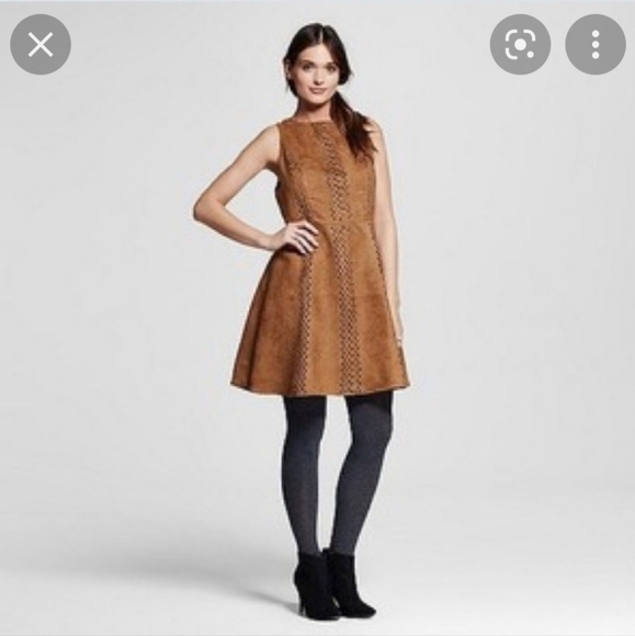 Mossimo Supply Co. Dresses & Skirts - Target Mossimo Laser Cut Faux Suede Mini Dress Size Small